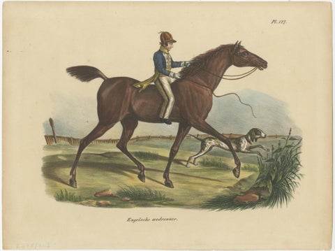 Set of 3 Antique Hand Colored Prints of English Horses, view 4