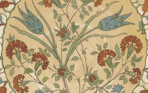 Persian-Turkish Faience Plate with Tulip and Carnation Design, J.Lessing, 1890, close-up 3