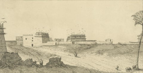 Arab Houses and Pigeon Towers in Egypt, Norden Architectural Engraving, c.1755, close-up 3
