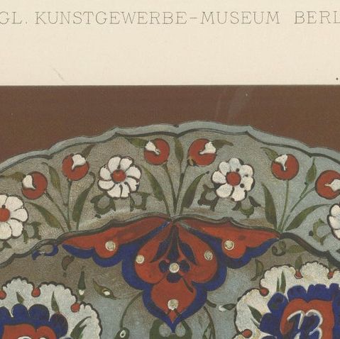 Persian-Turkish Faience Plate with Carnation Motif, Julius Lessing, Berlin 1890, close-up 6