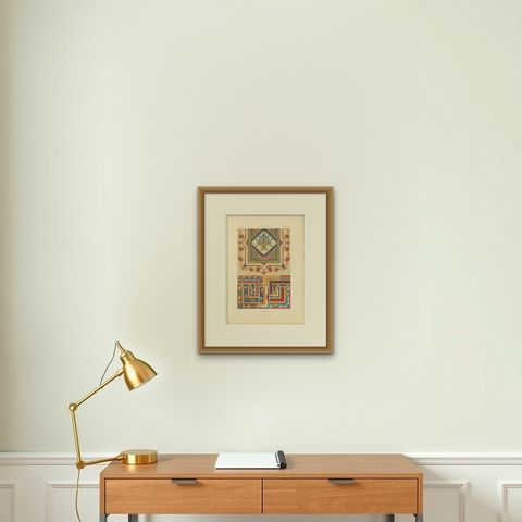 Byzantine Decorative Borders & Motifs, Geometric & Floral, Plate XXXIV, ca.1890, shown framed on a wall