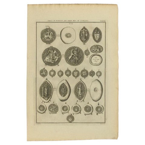 Antique Print of Seals of Nobility and Important Men of Scotland, 1792, view 2