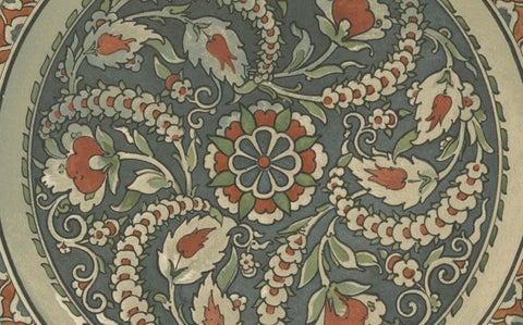 Persian-Turkish Faience Plate with Spiraling Floral Design, Julius Lessing 1890, close-up 3