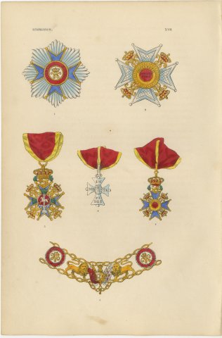 Orders of Brunswick, Order of Henry the Lion Insignia, Plate XVII, 1844, view 2