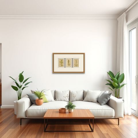 Set of 3 Rare Botanical Engravings, Cracca, Lotus & Foenugracum, ca.1690, shown framed in a room
