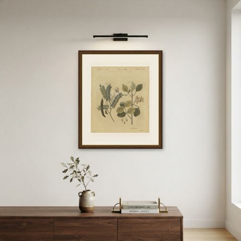 Tamarind and Pistachio Nut Tree, Antique Bertuch Print, circa 1805, shown framed on a wall
