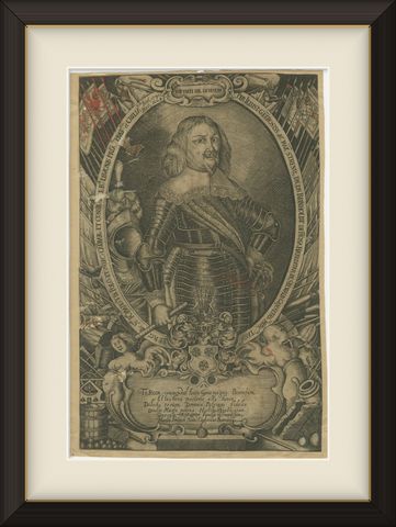 Reinhold de Rosa, Military Commander, Original Antique Engraving, circa 1660, shown framed