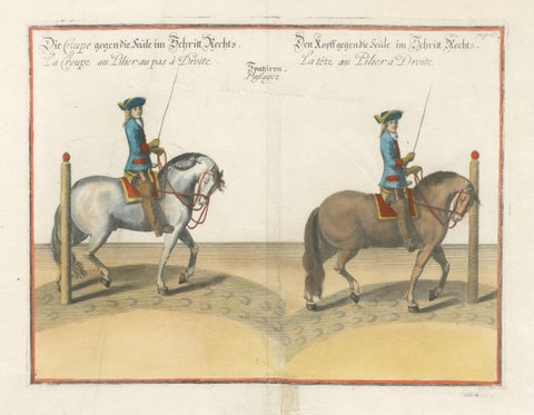 Original Antique Horse Riding Print with Hand Coloring, view 3