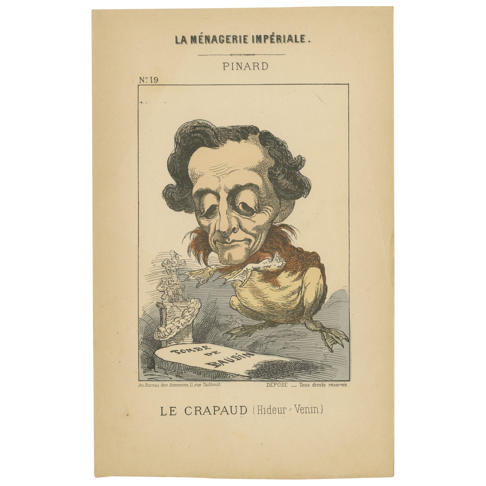Imperial Menagerie: Pinard - The Toad (Ugliness - Venom), 1870
