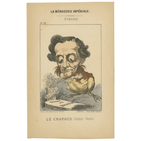 Imperial Menagerie: Pinard - The Toad (Ugliness - Venom), 1870