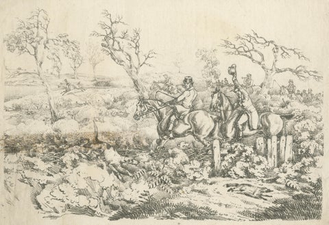 Original Antique Print of Fox Hunting in England, 1817, view 3