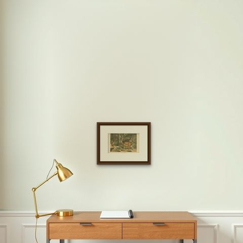 Fallow Deer, Antique European Wildlife Chromolithograph, 1894, shown framed on a wall