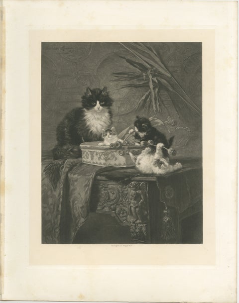 "Motherly Watch" - Cats and Kittens by Henriette Ronner (1894), view 2