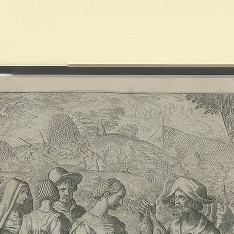 Catching Doves in Renaissance Europe: Stradanus & Galle's 1615 Hunting Print, close-up 1