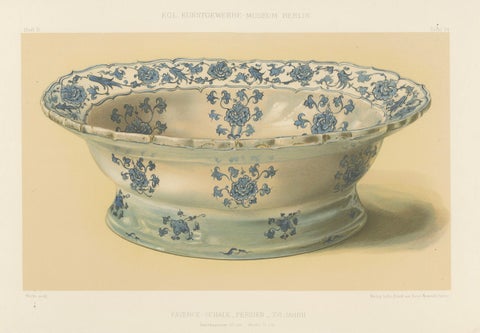 Persian Faience Bowl with Blue Floral Ornament, Julius Lessing, Berlin 1890, close-up 5