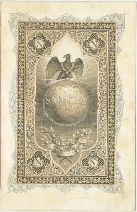 Napoleon Bonaparte, Imperial Eagle and World Allegory, French Engraving, 1843, view 2
