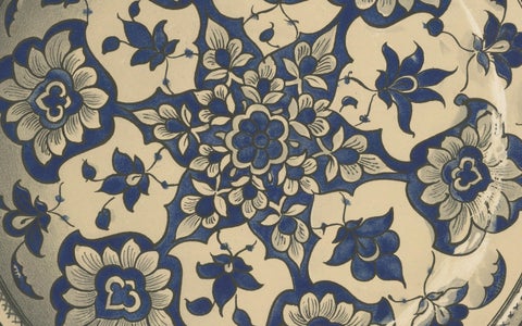 Damascus Faience Plate with Blue Floral Ornament, Julius Lessing, Berlin 1890, close-up 3