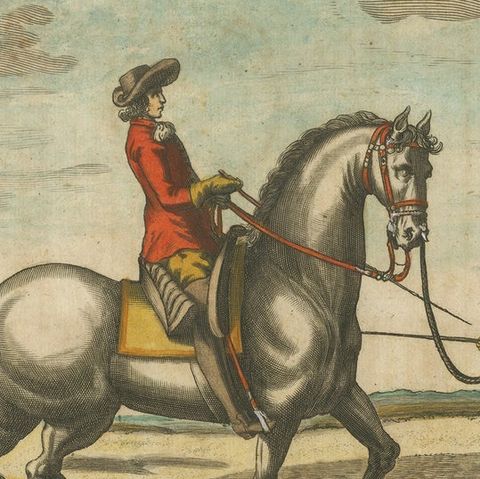 Set of 2 Antique Horse Riding Prints, c.1680, close-up 1