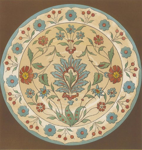 Persian-Turkish Faience Plate with Floral Medallion, J. Lessing, Berlin 1890, close-up 4