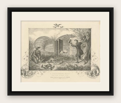 Antique Print of a Lincolnshire Duck Decoy Made after Lubbock 'c.1860', shown framed