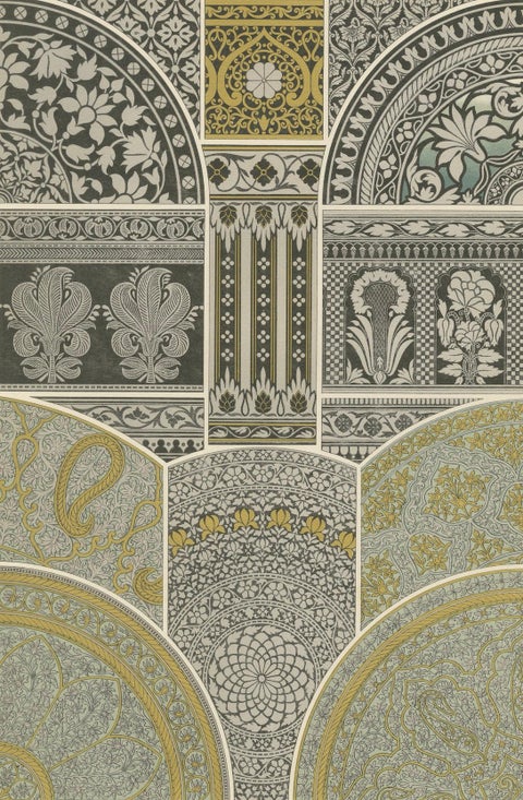 Indian Architectural Ornament, Mughal Floral & Geometric Motifs, ca.1869, close-up 3