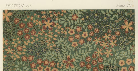 Japanese Floral Design Pattern, from Audsley’s Decorative Art, 1884, close-up 1