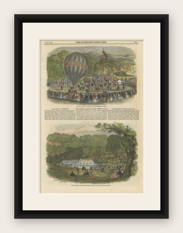 Victorian Leisure: Balloon Races at Cremorne and Floral Fêtes at Bishop Auckland, shown framed