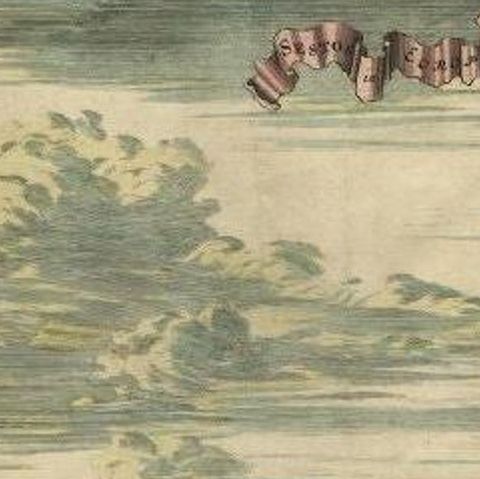 Antique Print of Sestos in Turkey with Ships , circa 1680, close-up 1