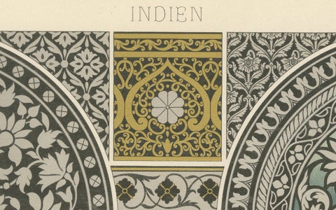 Indian Architectural Ornament, Mughal Floral & Geometric Motifs, ca.1869, close-up 1