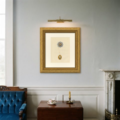 Persian Order of the Lion and Sun, Star and Badge, Plate LV, 1844, shown framed on a wall