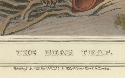 Foreign Field Sports: The Bear Triap Aquatint by Dubourg, Merke & Howitt, 1813, close-up 4