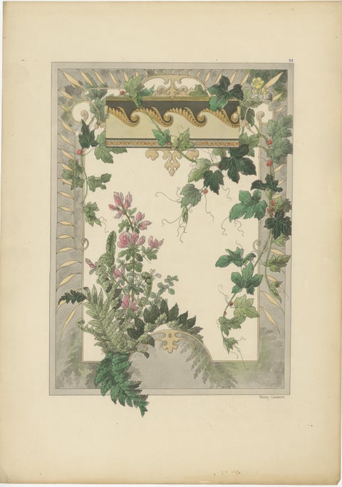Floral Harmony in Decorative Design: The Art Nouveau Aesthetic of Lambert, 1896, view 3