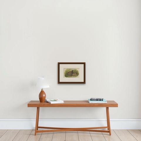 Antique Bird Print of the Black Partridge by Hume & Marshall, 1879, shown framed on a wall