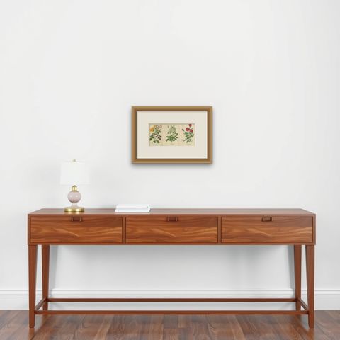 Antique Botanical Prints Collection: Roses and Greenhouse Favorites (1897), shown framed on a wall
