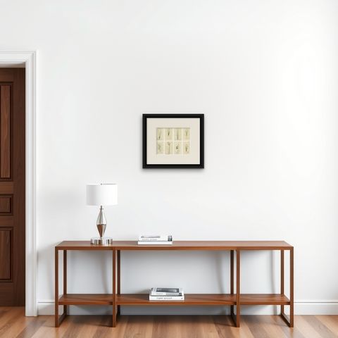 Set of 8 Antique Botanical Engravings of Spike-Rush and Bulrush Species, c.1830, shown framed on a wall