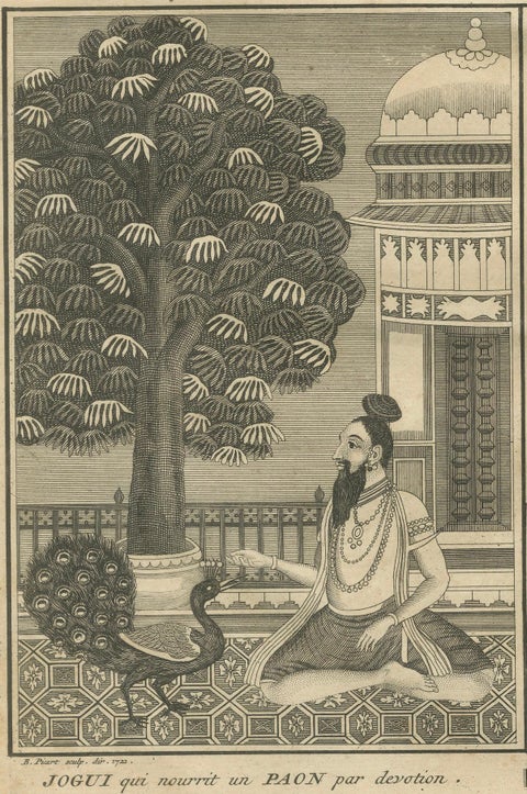Indian Ascetics and Devotion Rituals, Feeding Birds and Acts of Penitence, 1734, close-up 4