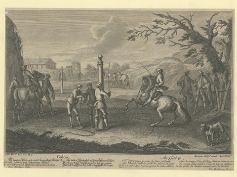 Antique Horse Print of 'Gallop' by J.E. Ridinger, 1722, view 2