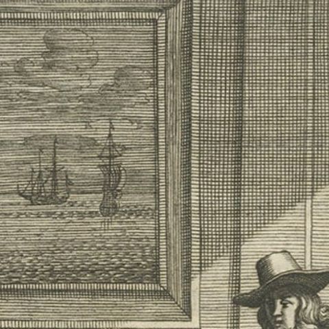 Rare Antique Print of the Catching of a Snake By Europeans in Asia, 1672, close-up 2