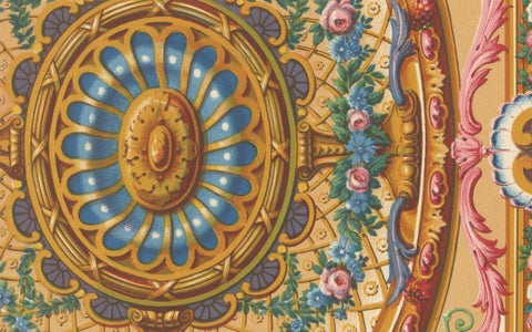 18th Century French Ceiling Design, Rococo Floral and Architectural Ornament, close-up 4