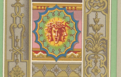 Rococo Panel Ornament, French Floral and Gilt Wall Designs, Plate XCVII, 1869, close-up 3