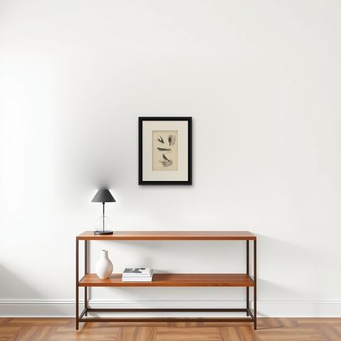 Antique Bird Print of the House Martin and Other Birds. ca.1860, shown framed on a wall