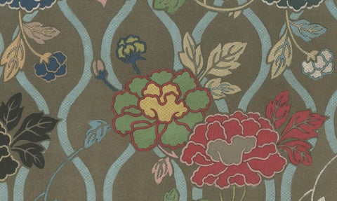 Japanese Floral Textile Pattern Print by G. A. Audsley, Paris, c. 1882, close-up 1