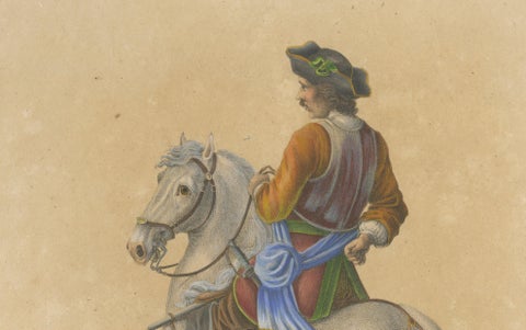 Antique Andalusian Horse Lithograph by Brodtmann, Equus Hispanicus, 1816, close-up 2