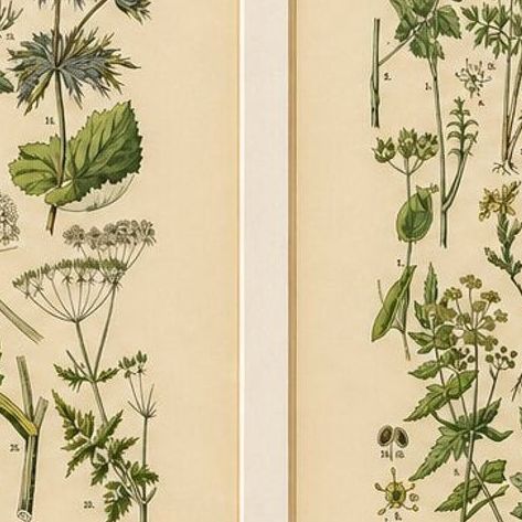 German Botanical Plates Umbellifers & Medicinal Plants, Stuttgart c.1890, close-up 2