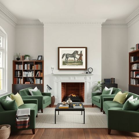 Antique Print of Persian Horse, shown framed in a room