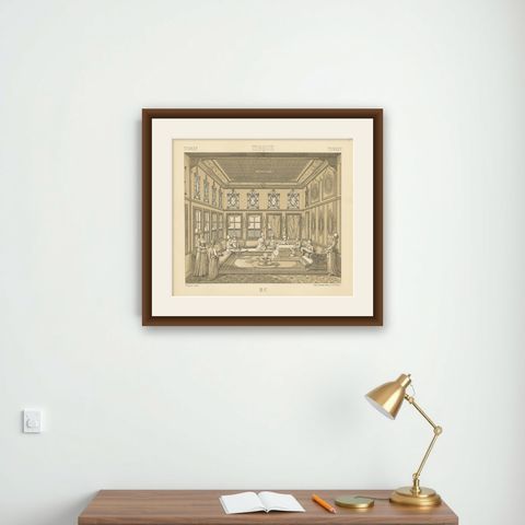 Turkey - Turque Antique Chromolithograph Print, Circa 1880, shown framed on a wall