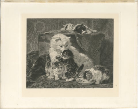 "Mother's Love" - Cats and Kittens by Henriette Ronner (1894), view 2