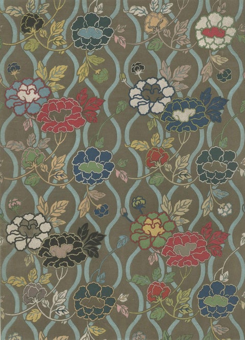 Japanese Floral Textile Pattern Print by G. A. Audsley, Paris, c. 1882, close-up 5