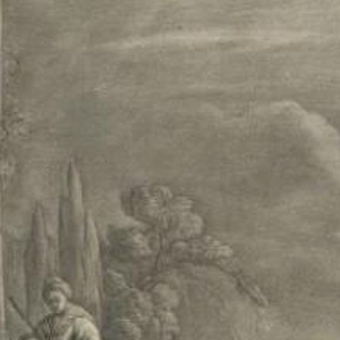 Large Antique Engraving of a Pastoral Scene with Cows and Sheep, c.1770, close-up 4