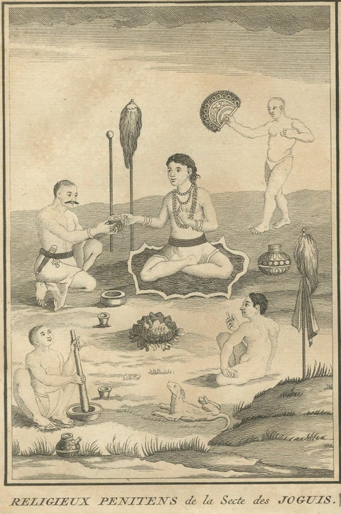 Indian Ascetics and Devotion Rituals, Feeding Birds and Acts of Penitence, 1734, close-up 6
